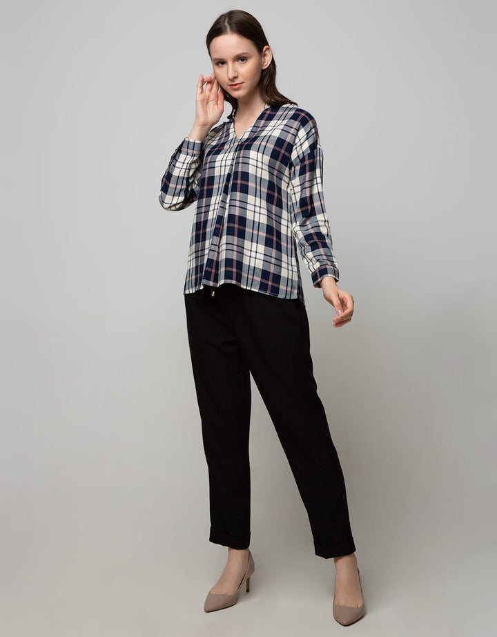 Connexion Long Sleeve Shirt Check Shanghai Collar