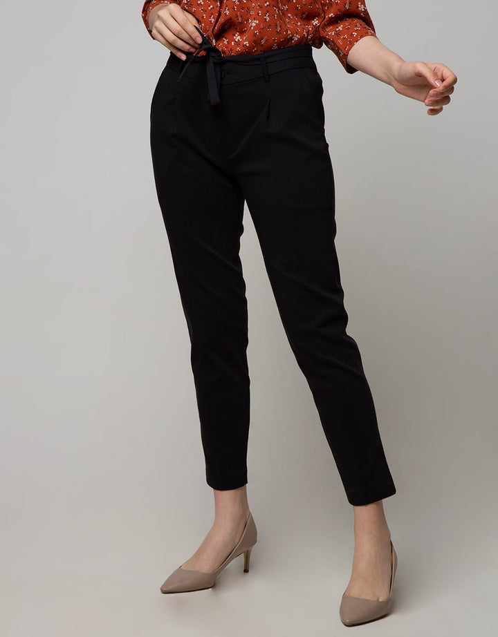 Connexion Long Pants With Belt Tie Cott Stretch