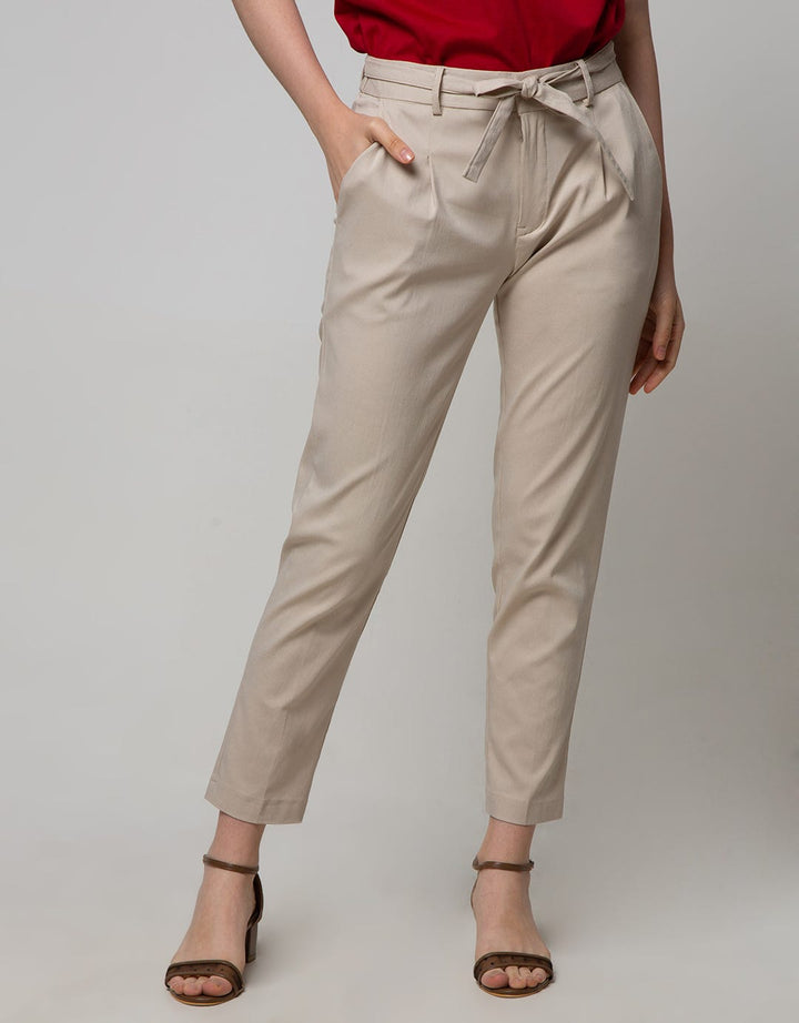 Connexion Long Pants With Belt Tie Cott Stretch