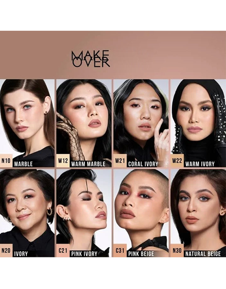 MAKE OVER Powerstay Matte Powder Foundation W21 Coral Ivory 12 g