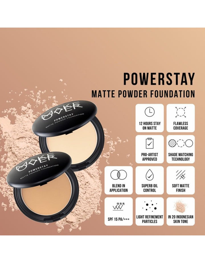 MAKE OVER Powerstay Matte Powder Foundation W32 Warm Beige 12 g