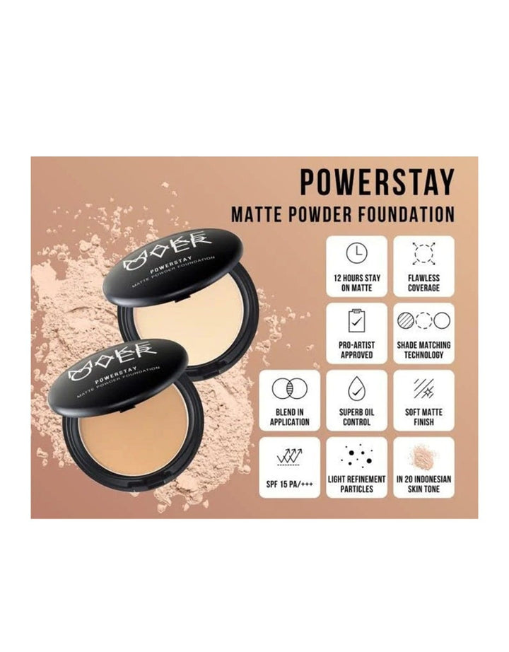 MAKE OVER Powerstay Matte Powder Foundation W32 Warm Beige 12 g