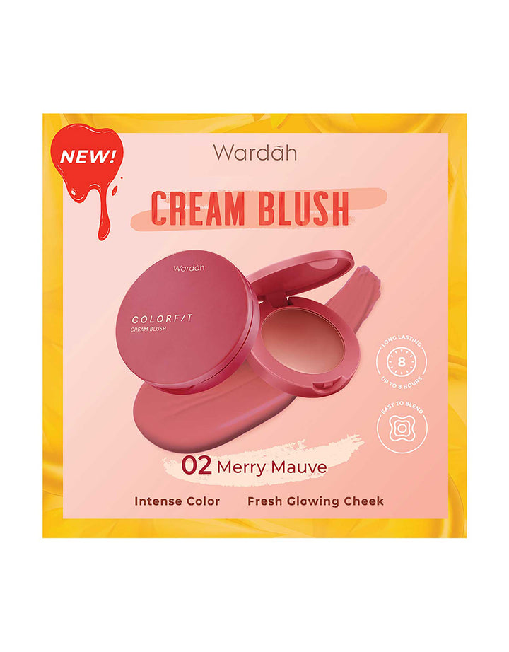 Wardah Colorfit Cream Blush 02 MERRY MAUVE 3 g