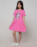 Aero Short Sleeve Midi Dress Daily Unicorn Polkadot