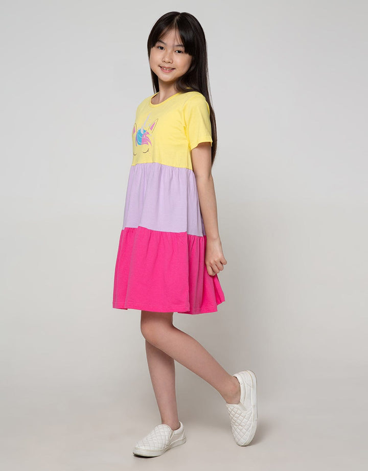 Aero Short Sleeve Midi Dress Daily Unicorn Head
