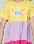 Aero Short Sleeve Midi Dress Daily Unicorn Head