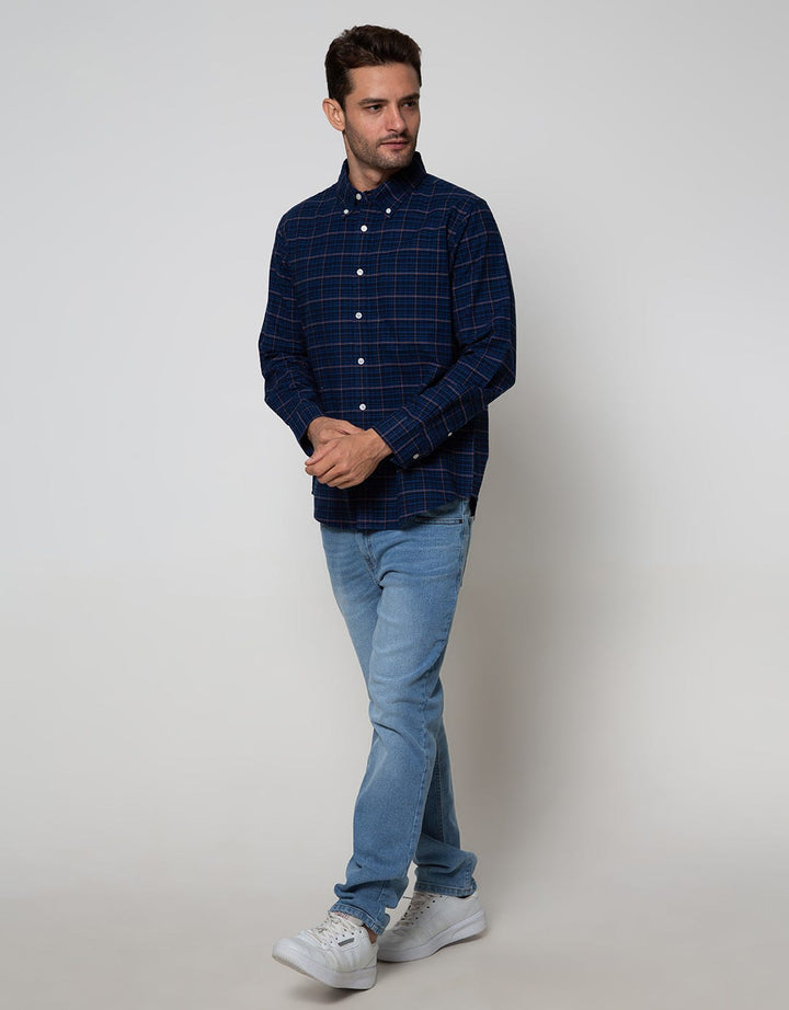 Cole Long Sleeve Shirt Med Check 1 Pocket