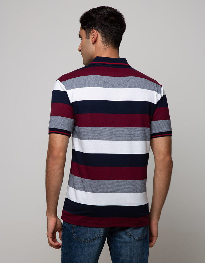 Cole Short Sleeve Polo Shirt Stripe Tone