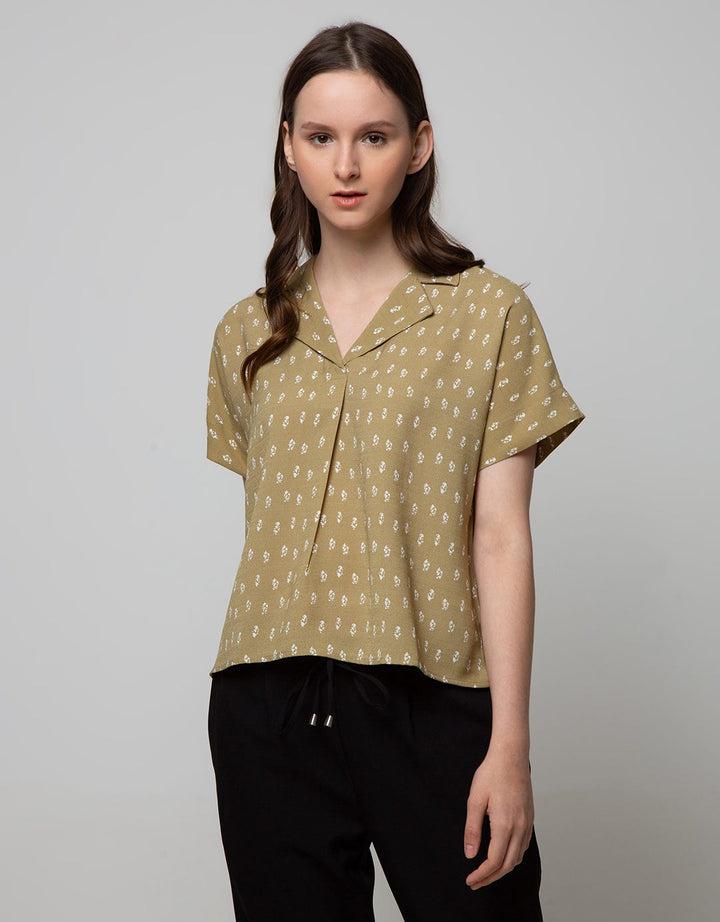 Connexion Shirt Resort Collar Print Abstract Tulang