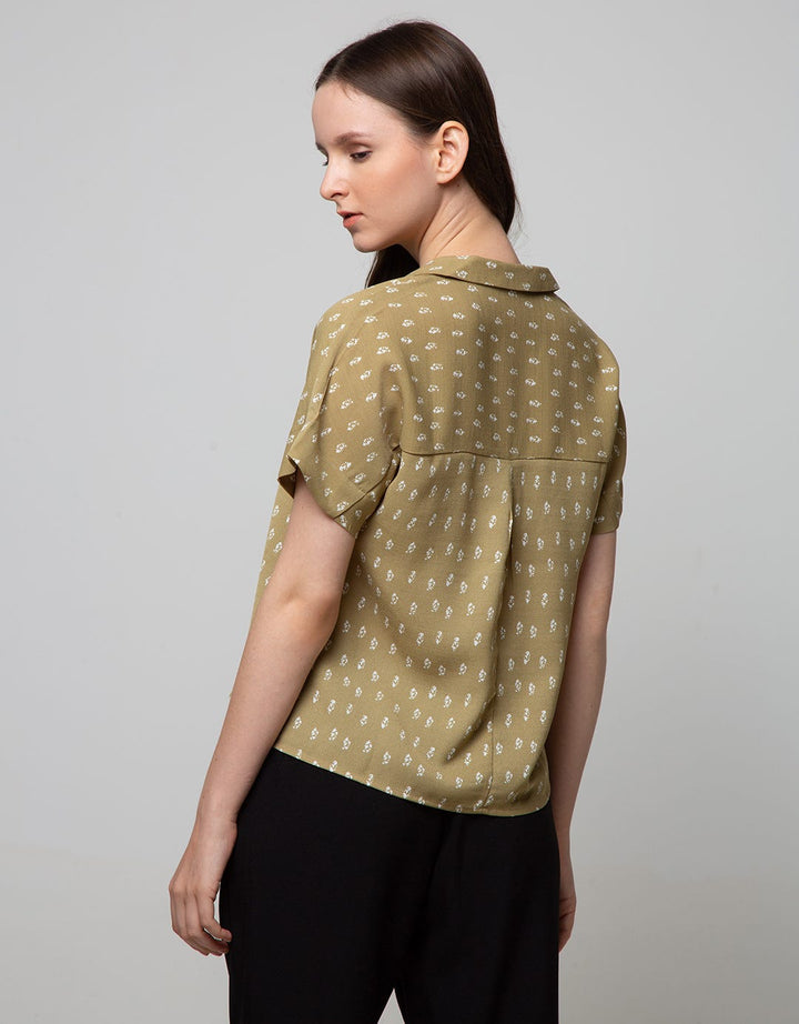 Connexion Shirt Resort Collar Print Abstract Tulang