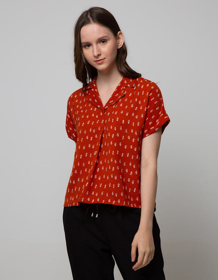 Connexion Shirt Resort Collar Print Abstract Tulang