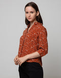 Connexion Shirt 78 Sleeve Print Flower Skipper Neck