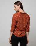 Connexion Shirt 78 Sleeve Print Flower Skipper Neck