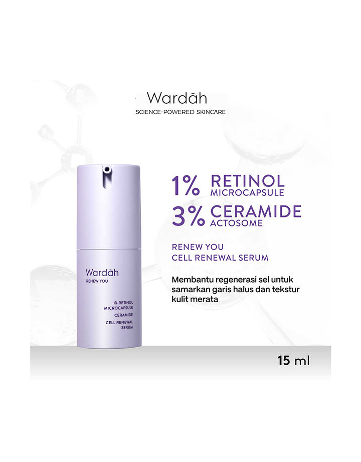 Wardah Renew You 1% Retinol Microcapsule Ceramide Cell Renewal Serum 15 ml