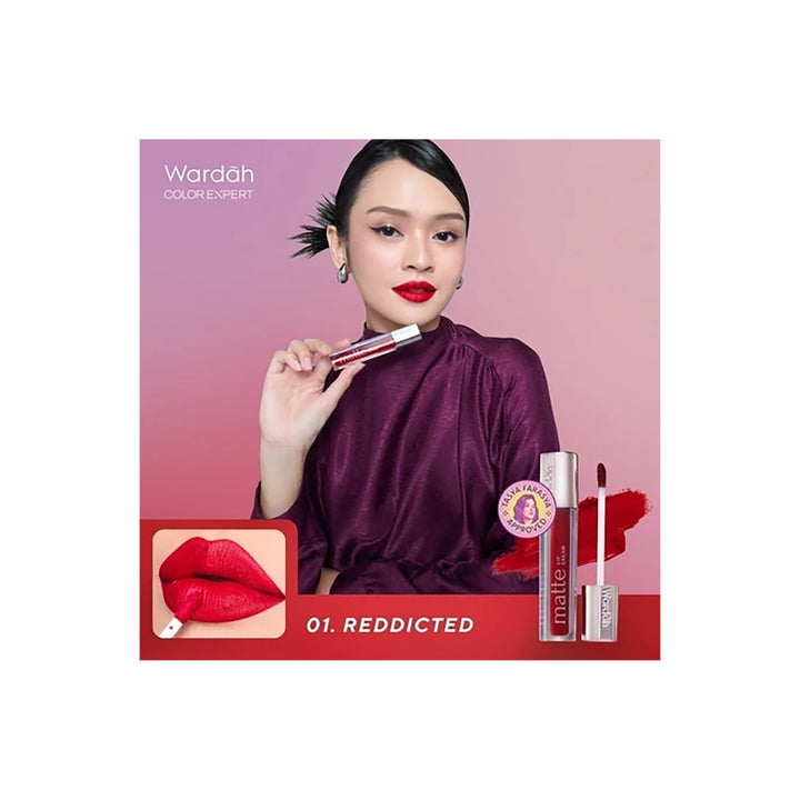 Wardah Matte Lip Cream 01 Red-dicted 4 gr (Revamp)