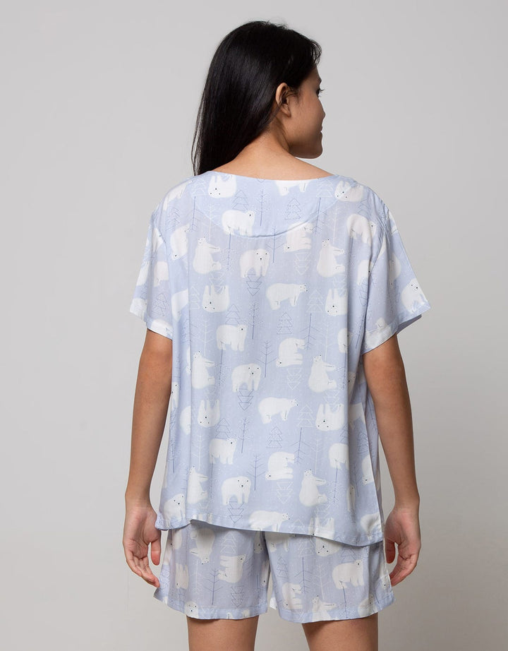 Nevada Short Sleeve Pyjama Shorts Snowy Beer