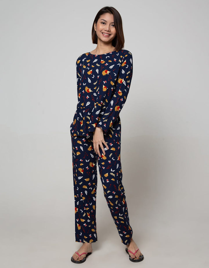 Nevada Long Sleeve Pyjama Pants Hedgehog Santa