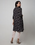 LS MIDI DRESS FLOWER