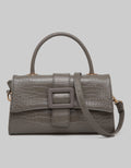 Connexion Handbag Crocodile Texture Peony