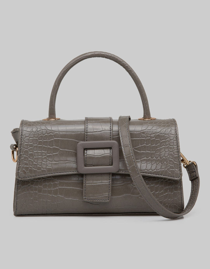 Connexion Handbag Crocodile Texture Peony
