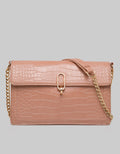 Connexion Clutch Crocodile Texture Peony3