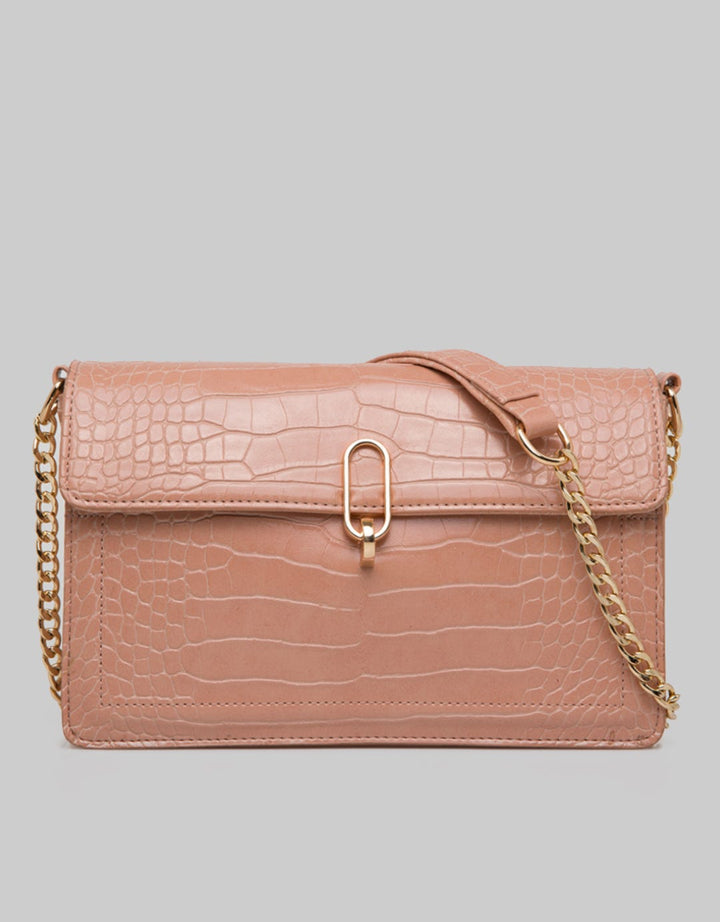 Connexion Clutch Crocodile Texture Peony3