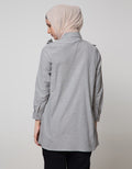 Annisa Long Sleeve Tunic Oxford Shirt With Ruffles On Chest