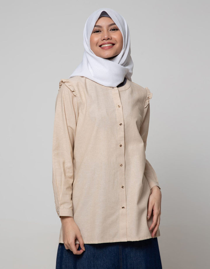 Annisa Long Sleeve Tunic Oxford Long Shirt