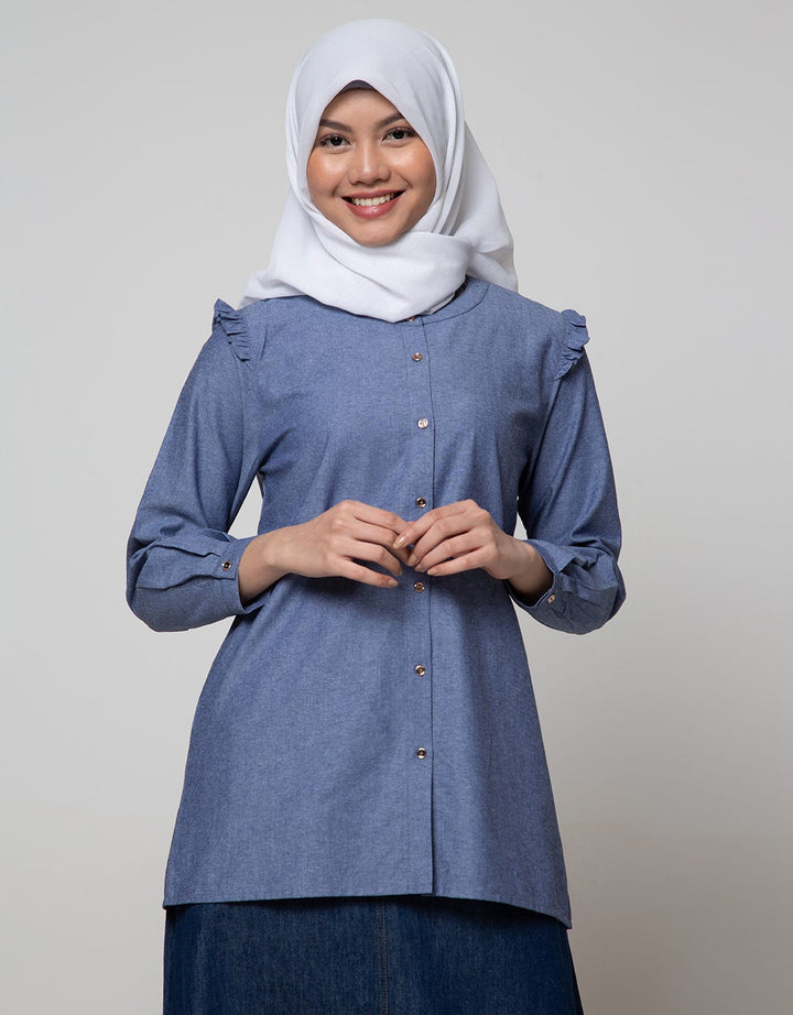 Annisa Long Sleeve Tunic Oxford Long Shirt