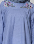 Annisa Long Sleeve Blouse Gingham With Embroidery In Chest
