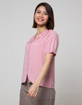 Connexion Short Sleeve Blouse Lace Peterpan Collar Poly