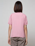Connexion Short Sleeve Blouse Lace Peterpan Collar Poly