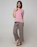Connexion Short Sleeve Blouse Lace Peterpan Collar Poly