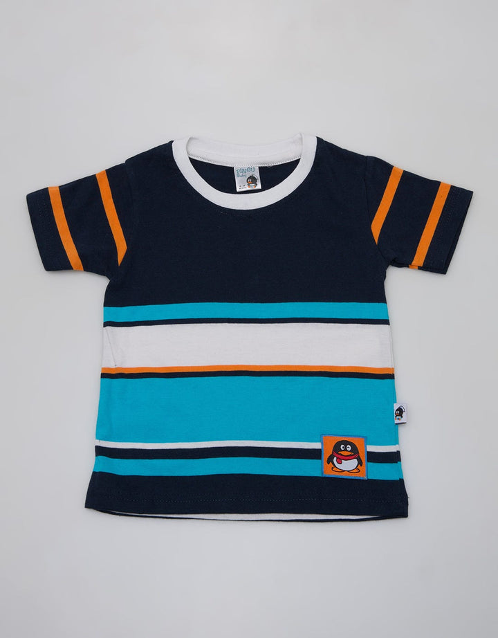 Pingu Multi Stripe Kaos Pendek Baby