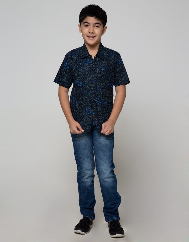 Pingu Casual Motif Kemeja Pendek Anak