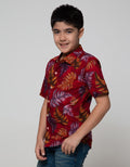 Pingu Leaf Print Kemeja Pendek Anak