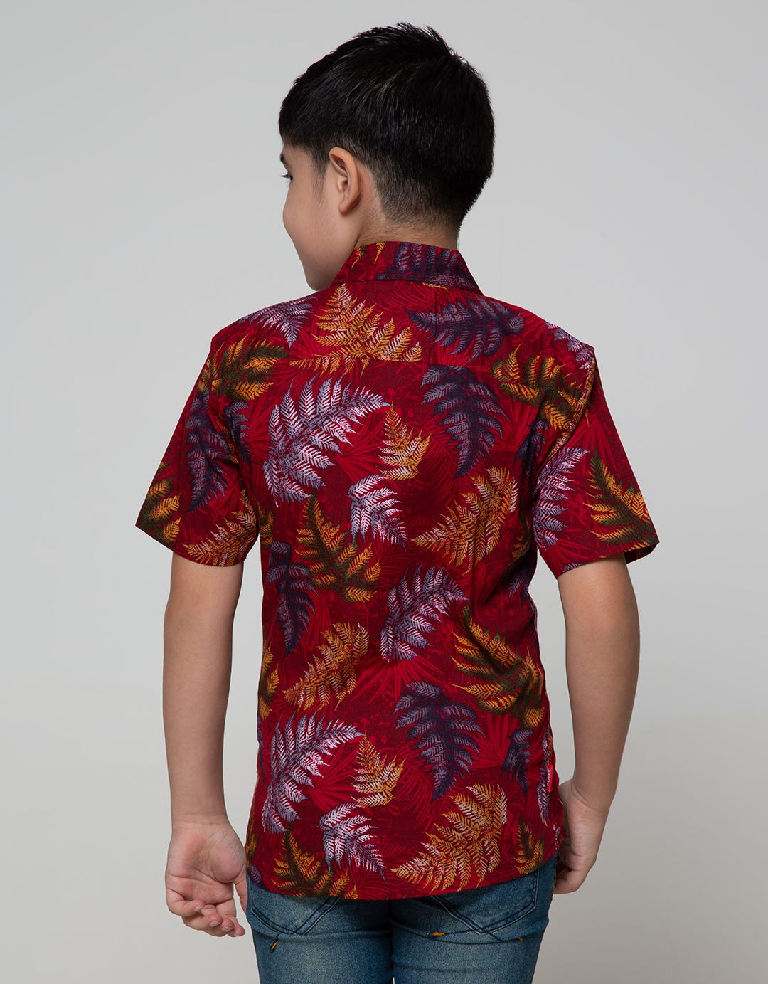 Pingu Leaf Print Kids Short Shirt