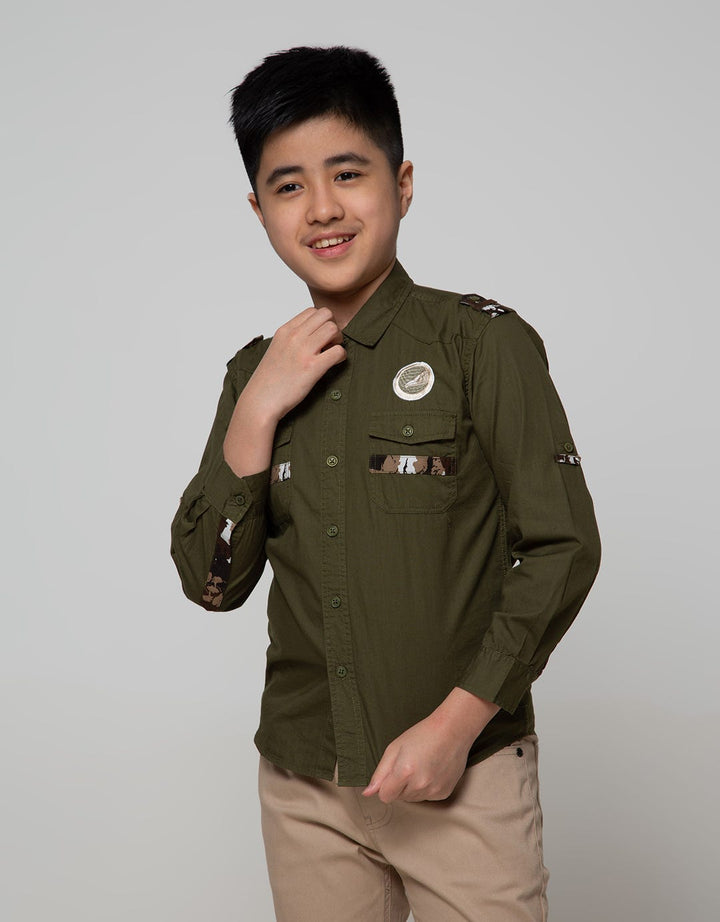 Pingu Double Pocket Kemeja Panjang