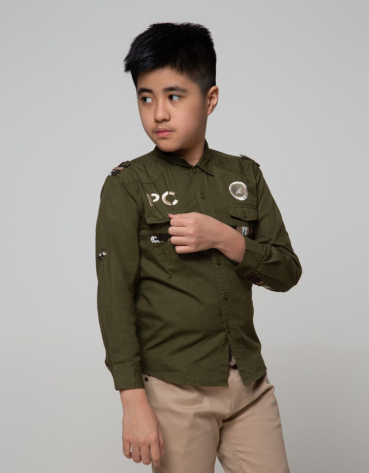 Pingu Double Pocket Kemeja Panjang