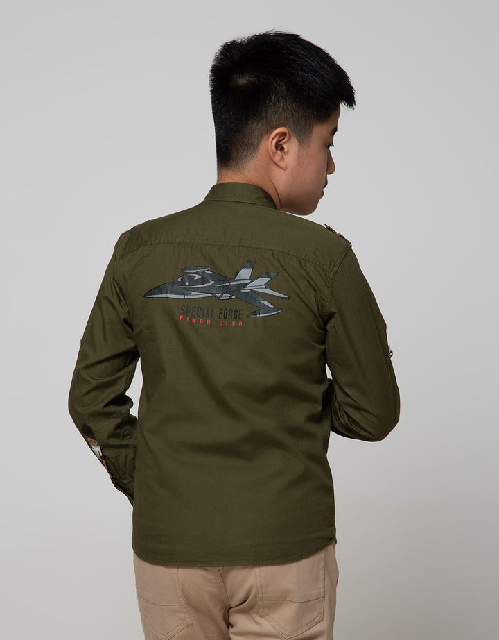 Pingu Double Pocket Kemeja Panjang