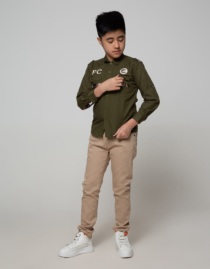 Pingu Double Pocket Kemeja Panjang