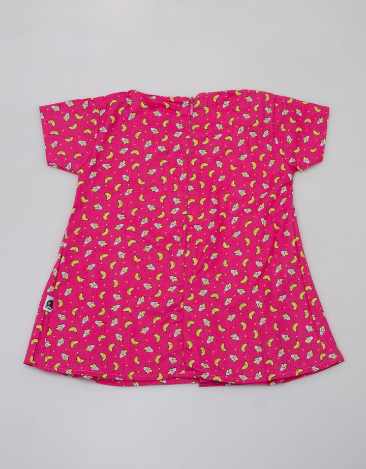Pingu Dress Short Sleeve Baby Perempuan Full Print