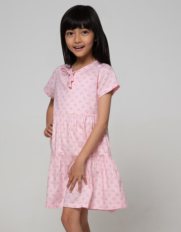 Pingu Cat Moustache Dress Anak Perempuan