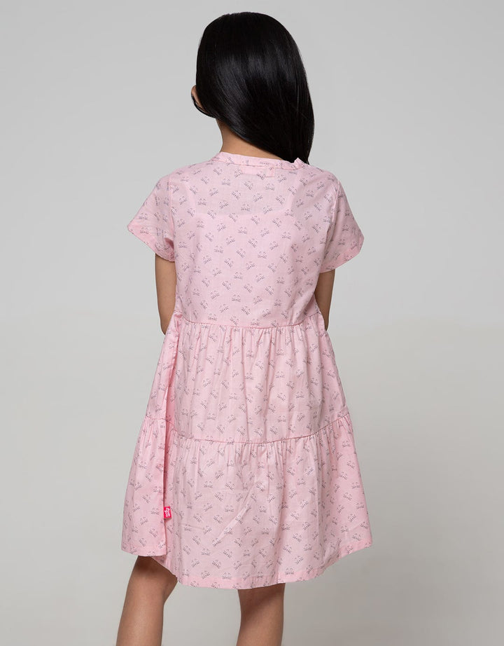 Pingu Cat Moustache Dress Anak Perempuan