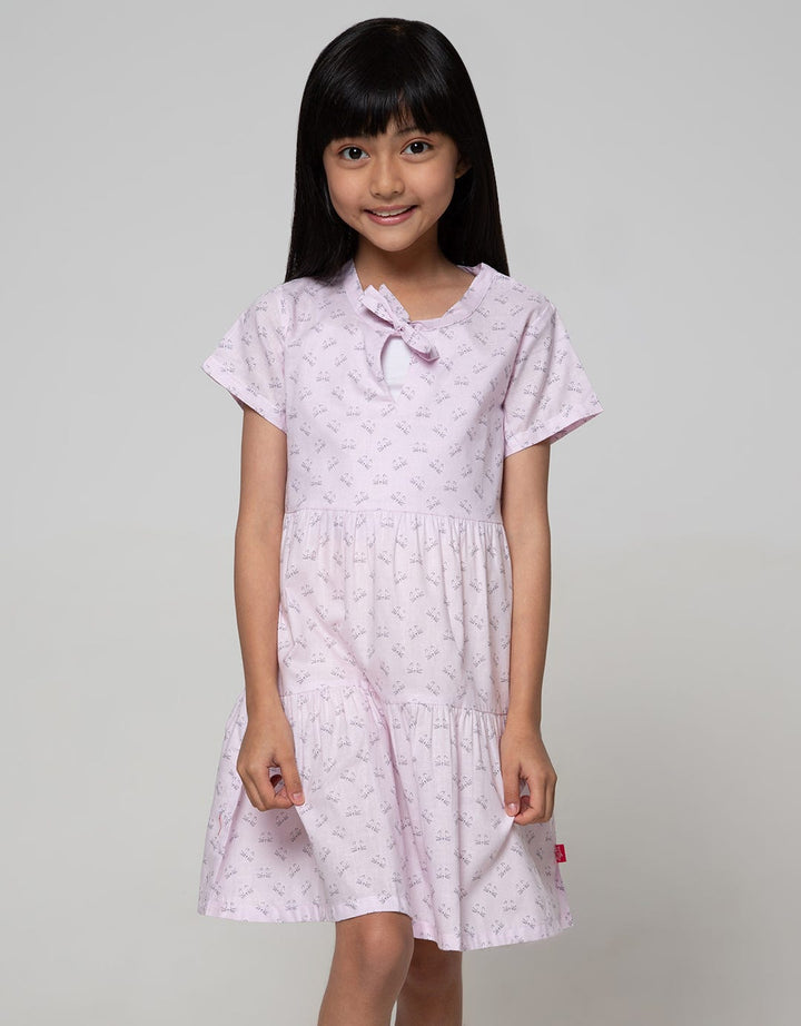 Pingu Cat Moustache Dress Anak Perempuan