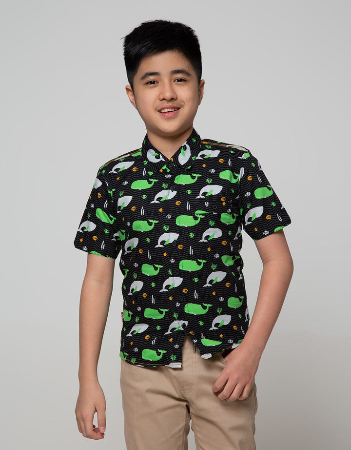 Pingu Whale Kemeja Pendek Anak