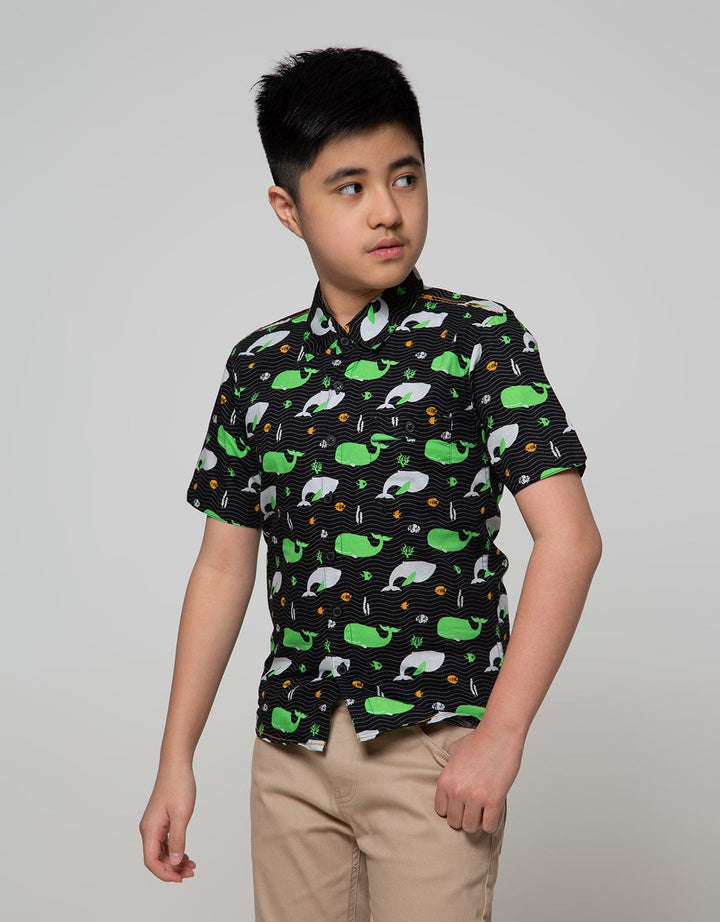 Pingu Whale Kemeja Pendek Anak