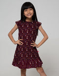 Pingu Abstrak Print Dress Anak Perempuan