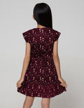 Pingu Abstrak Print Dress Anak Perempuan