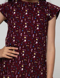 Pingu Abstrak Print Dress Anak Perempuan